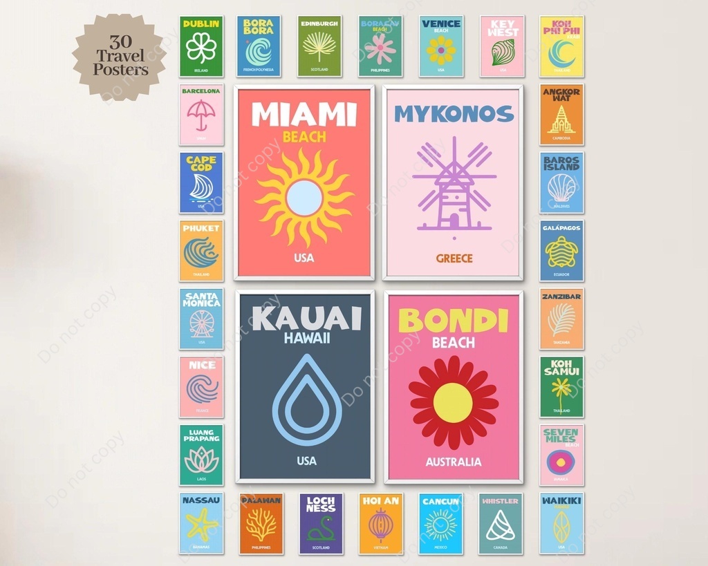Travel Poster Set